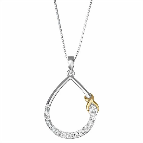 Deals ❤️ Unbranded 1/3 Carat T.W. Diamond Teardrop Pendant 14k Gold Plated 🧨 - Image 2