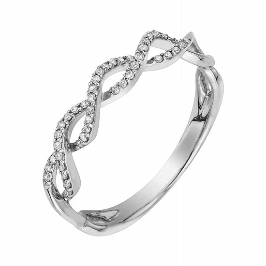 Best deal โ Unbranded 1/8 Carat T.W. Diamond 10k Gold Infinity Ring White ๐ - Image 4