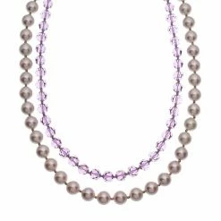 Best deal 🎁 Unbranded Crystal Avenue Silver-Plated Crystal & Simulated Pearl Necklace Blue ⭐