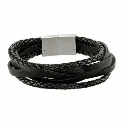 Wholesale 🎉 Unbranded Men's Black Leather Multistrand Bracelet 🥰
