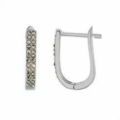 Buy ⭐ Unbranded Fine Silver Plated Marcasite U-Hoop Earrings 😉