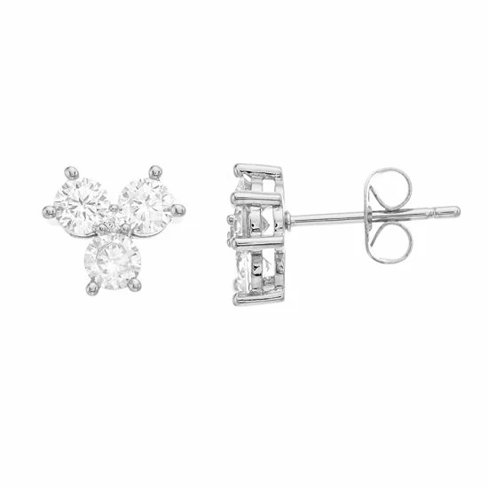 Cheap 💯 Unbranded Sterling Silver Cubic Zirconia Clover Stud Earrings 🤩 - Image 3