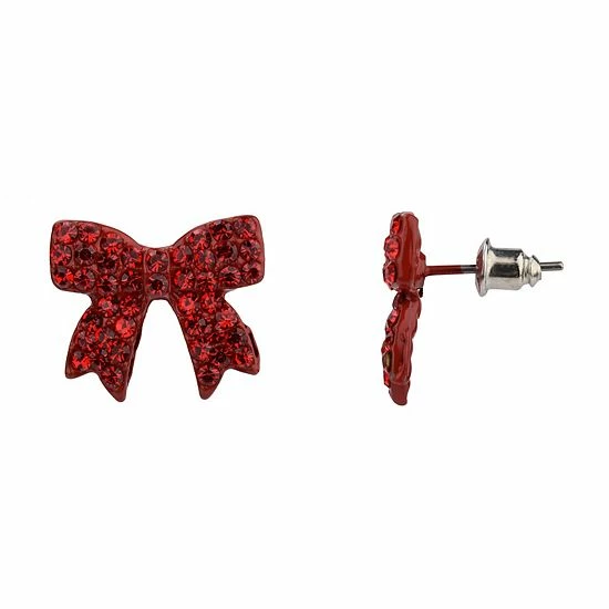 Best deal β Unbranded Holiday Red-Stone Bow Button Earrings π