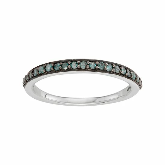 Wholesale ๐ Unbranded 14k White Gold 1/4 Carat T.W. Blue Diamond Stack Ring ๐