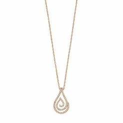 Wholesale 🎁 Unbranded 14k Rose Gold Over Silver 1/4 Carat T.W. Diamond Swirl Teardrop Pendant 🔥