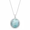 Best Pirce 🎉 Unbranded Sterling Silver Larimar Oval Pendant Necklace 👍