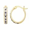 Outlet ⌛ Unbranded 18k Gold-Over-Silver Amethyst And Diamond Accent Oval Hoop Earrings 💯