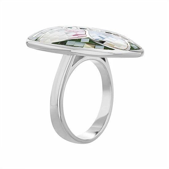 New 💯 Unbranded Sterling Silver 👩 Mother-of-Pearl Mosaic Butterfly Ring 🌟 - Image 2