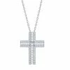 Discount 🧨 Unbranded Sterling Silver Cubic Zirconia Baguette Cross Necklace ⭐