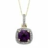 Hot Sale 🤩 Unbranded 10k Gold 1/8 Carat Amethyst Diamond Halo Pendant Rose 🔔