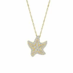 Coupon ✨ Unbranded Sterling Silver 1/4 Carat T.W. Diamond Starfish Pendant Necklace 🤩