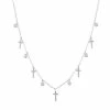 Wholesale 😀 Unbranded Sterling Silver Cross & Cubic Zirconia Charm Necklace 👍