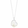Hot Sale 💯 Unbranded Sterling Silver Two Tone Double Heart Pendant Necklace 🤩