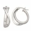 Promo 🎉 Unbranded Sterling Silver Crossover Hoop Earrings 🔔