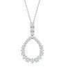 Best Sale 🌟 Unbranded Silver Tone & Cubic Zirconia Open Teardrop Pendant Necklace 🤩