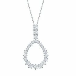 Best Sale 🌟 Unbranded Silver Tone & Cubic Zirconia Open Teardrop Pendant Necklace 🤩