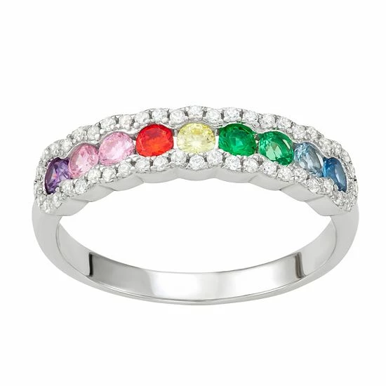 Top 10 👏 Unbranded Sterling Silver Rainbow Cubic Zirconia Accent Ring ✔️