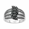 Deals ⭐ Unbranded 1 Carat T.W. Black Diamond Sterling Silver Split Shank Ring 🔔