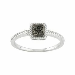 Best deal 🛒 Unbranded Sterling Silver Black Diamond Accent Twist Halo Ring 😉