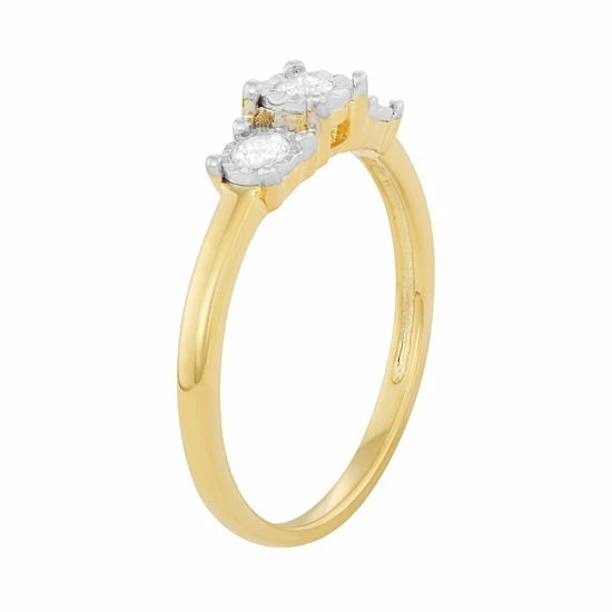 Cheap 🎁 Unbranded Sterling Silver 1/4 Carat T.W. Diamond 3-Stone Engagement Ring Rhodium Plated ✨ - Image 3