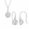 Promo 😉 Unbranded Sterling Silver Movable Cubic Zirconia Pendant Necklace & Drop Earring Set 😍