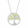 Coupon 🤩 Unbranded Sterling Silver Yellow Cubic Zirconia Tree Of Life Necklace ❤️