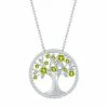 Cheap ❤️ Unbranded Sterling Silver Green Cubic Zirconia Tree Of Life Necklace ✨