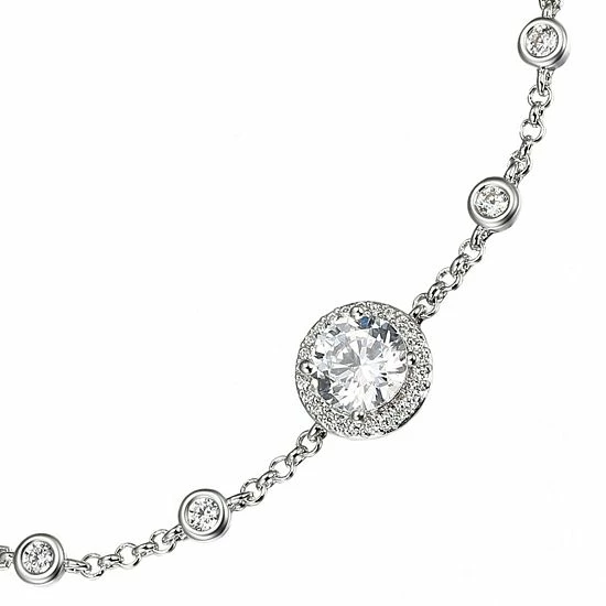 Hot Sale ๐ Unbranded Sterling Silver Cubic Zirconia Halo Bracelet, Necklace & Earring Set ๐งจ - Image 3