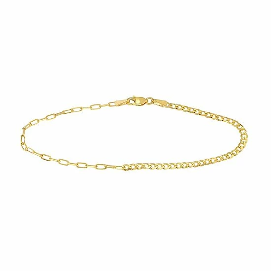 Best deal ⭐ Unbranded 14k Gold Paper Clip & Curb Chain Bracelet 😍