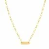 Best deal 🤩 Unbranded 14k Gold Bar Necklace On Paper Clip Chain 🛒