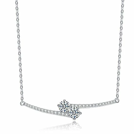 Promo 🌟 Unbranded 14k Gold Over Silver Cubic Zirconia Bypass Necklace Sterling 🤩 - Image 2