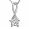 Cheap 😉 Unbranded Sterling Silver 1/6 Carat T.W. Diamond Star Pendant Necklace 😉
