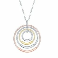 Top 10 ❤️ Unbranded Sterling Silver Multi-Circle CZ Necklace 🌟