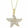 Cheap 🔔 Unbranded Gold Tone Sterling Silver Glitter Starfish Pendant Necklace 🔔