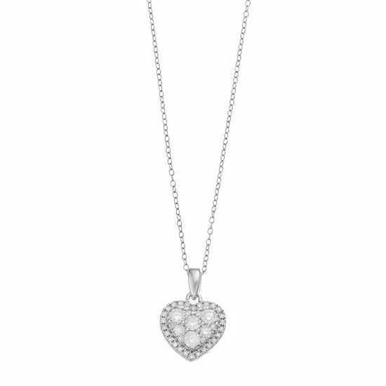 Best reviews of 💯 Unbranded Sterling Silver 1/2 Carat T.W. Diamond Heart Pendant Necklace 🤩