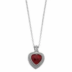 Buy 🎉 Unbranded Sterling Silver Glittering Border Amethyst Heart Pendant Necklace 👍