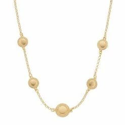 Cheap ⭐ Unbranded Gold Tone Sterling Silver Disc Station Necklace 🎉