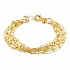Top 10 😉 Unbranded Gold Tone Sterling Silver Oval Link Multi Strand Bracelet 🌟