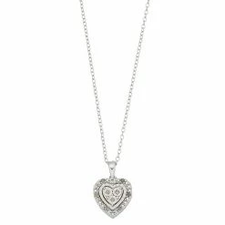 Best reviews of 👏 Unbranded Sterling Silver Diamond Accent Heart Cluster Pendant Necklace ✨