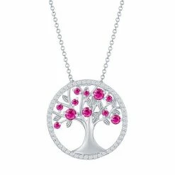 Best reviews of 🎉 Unbranded Sterling Silver Red Cubic Zirconia Tree Of Life Necklace ✨