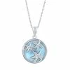 Discount 🌟 Unbranded Sterling Silver Starfish & Round Larimar Pendant Necklace ✔️