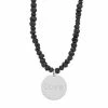 Buy 👍 Unbranded Sterling Silver Onyx Beaded "Love" Pendant Necklace 🎁