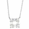 Hot Sale 🔔 Unbranded Sterling Silver Cubic Zirconia Square Necklace 😍
