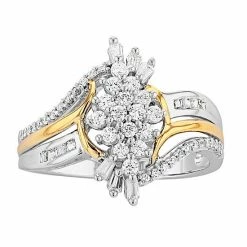 Wholesale 🤩 Unbranded Two Tone 10k Gold 1/2 Carat T.W. Diamond Cluster Ring 😍