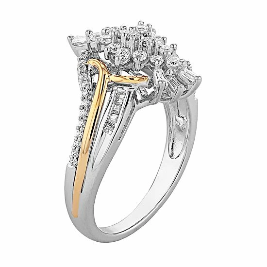 Wholesale 🤩 Unbranded Two Tone 10k Gold 1/2 Carat T.W. Diamond Cluster Ring 😍 - Image 2
