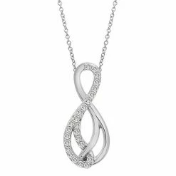 Cheapest ❤️ Unbranded Sterling Silver 1/4 Carat T.W. Diamond Infinity Pendant Necklace 🔔