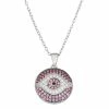 Promo 🥰 Unbranded Sterling Silver Lab-Created Ruby & Cubic Zirconia Evil Eye Pendant Necklace 💯