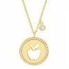 Deals 🎁 Unbranded 14k Gold Over Silver Cutout Apple Teacher Appreciation Pendant Necklace 🛒