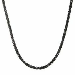 Best Pirce ✨ Unbranded Men's Stainless Steel 2.7 Mm Black Ion Plated Round Wheat Chain Necklace ❤️