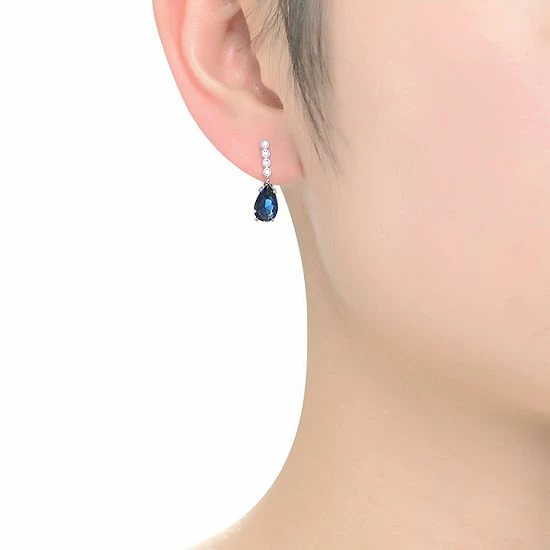 Brand new ๐ Unbranded Sterling Silver Blue Cubic Zirconia Teardrop Earrings ๐ - Image 2